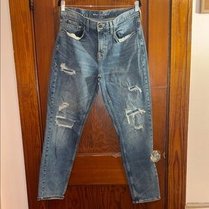 Old Navy Men's Ripped Skinny Jeans - Dark Blue